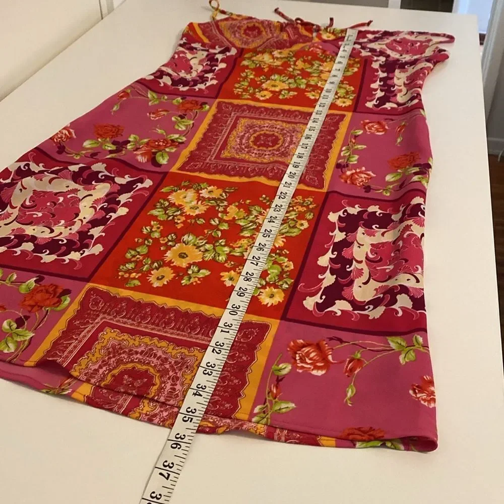 Vintage 90's Floral Patchwork Bohemian Midi Sundress Size Medium